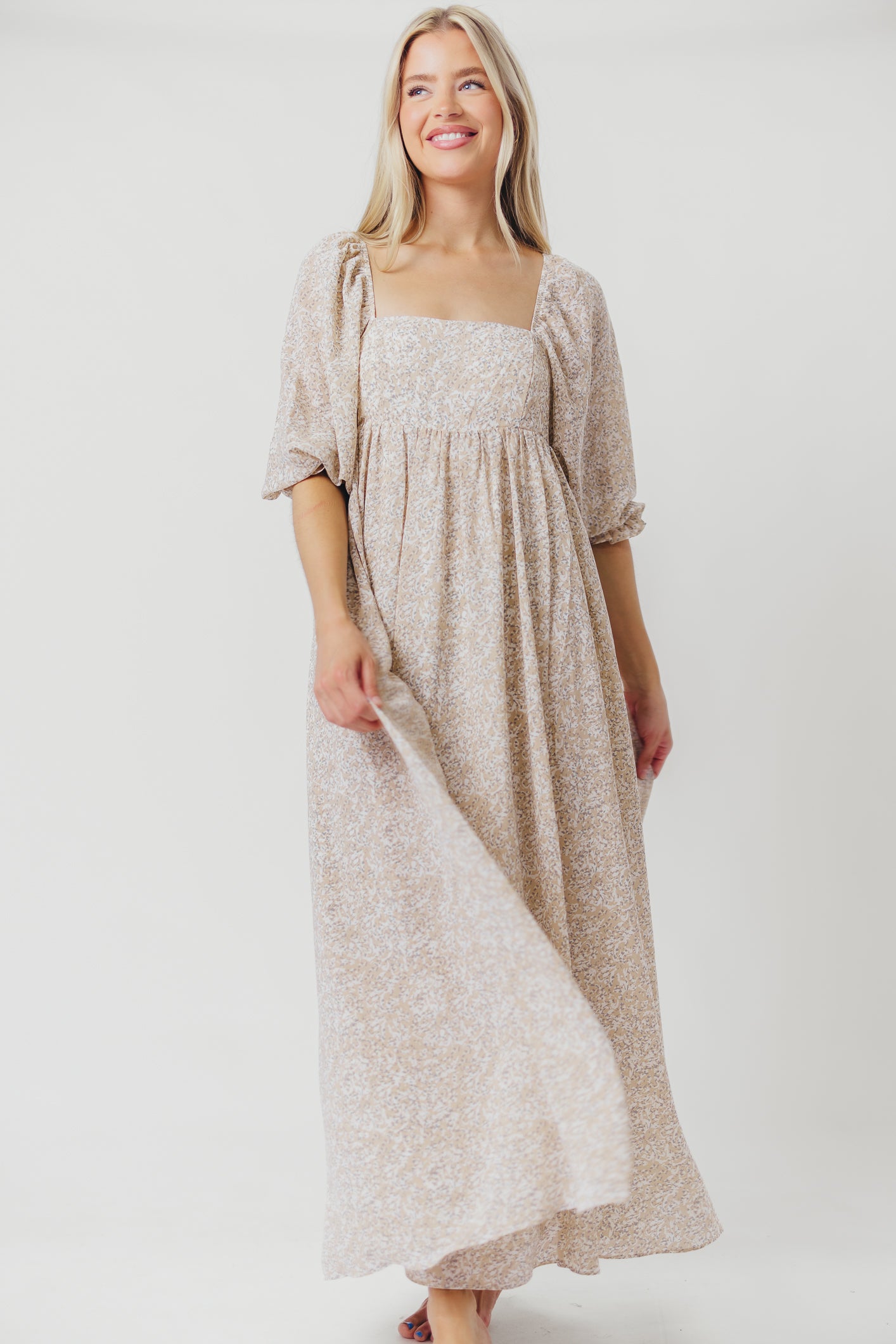 Elegant Mona 'Love Story' Maxi Dress - Bump Friendly & Inclusive Sizing (S-3XL) | Perfect for Maternity, Weddings & Special Occasions