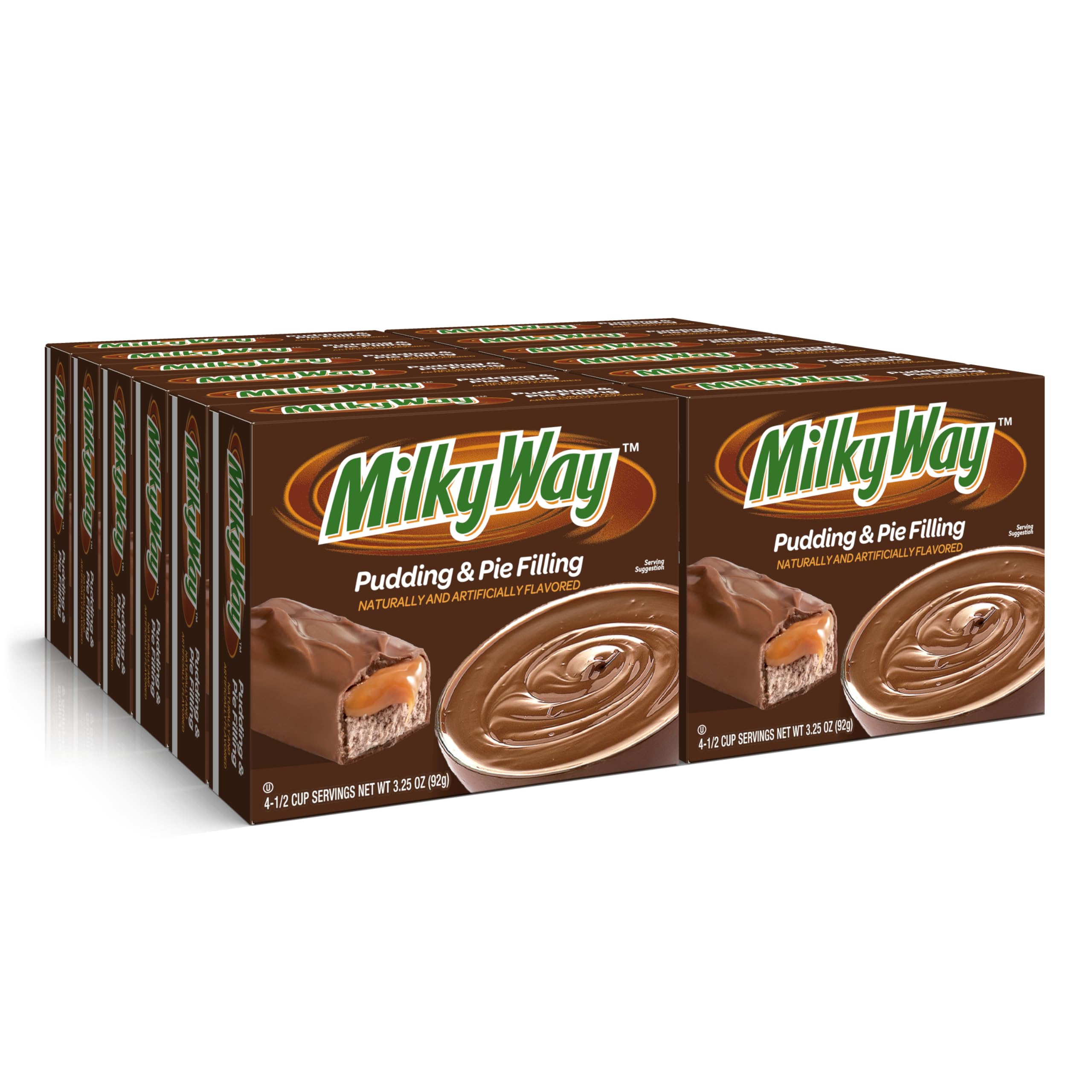 Milky Way Milk Chocolate Pudding & Pie Filling - 3.25 oz (Pack of 12) | Delicious Dessert Topping for Cakes, Pies & Ice Cream | Perfect for Parties & Family Gatherings