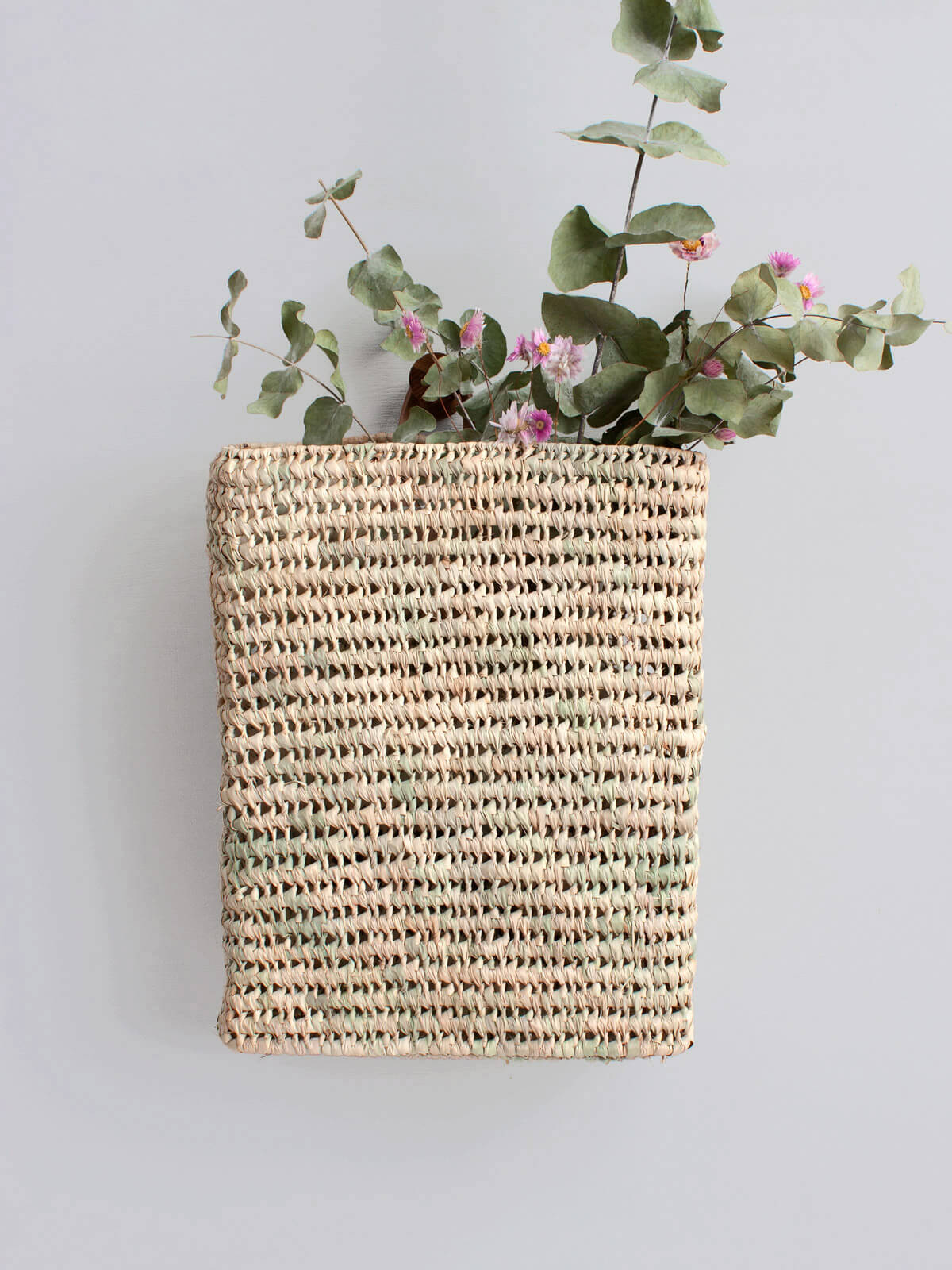 Osaka Wall Basket - Decorative Storage Organizer for Home, Bathroom, Kitchen | Perfect for Hanging Towels, Fruits, or Small Items | Rustic Farmhouse Style Shelf