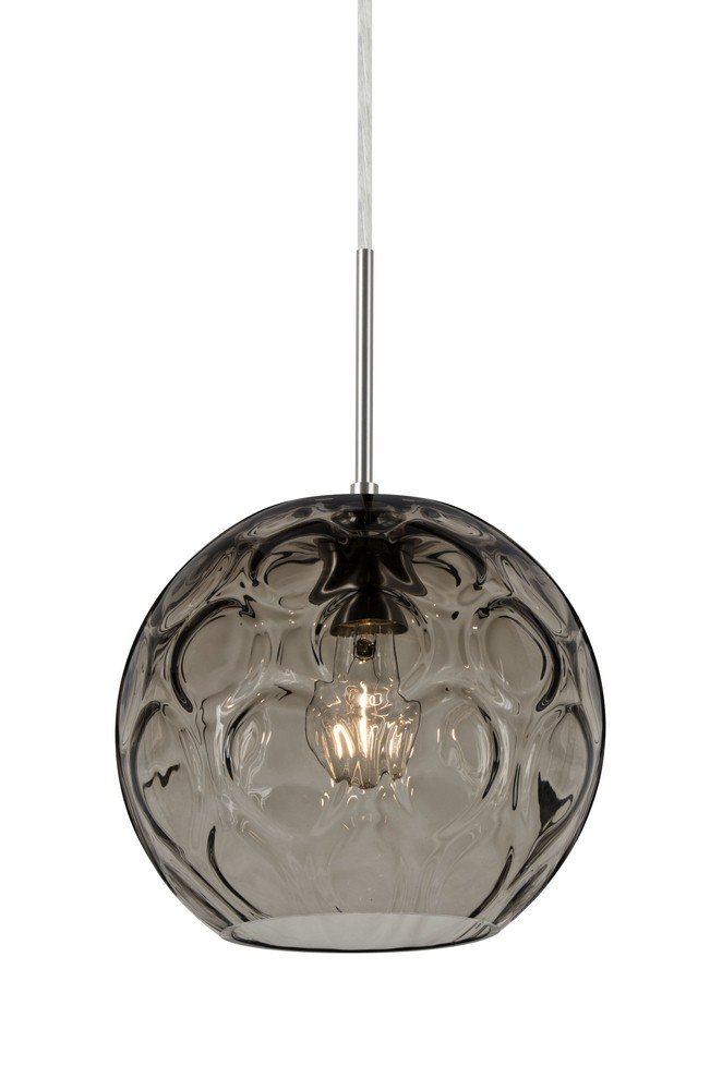 1JT-BOMYSM-SN Bombay Collection Single Light Pendant - 9.8 Inch Modern Ceiling Light Fixture for Dining Room, Kitchen Island & Bedroom Decor
