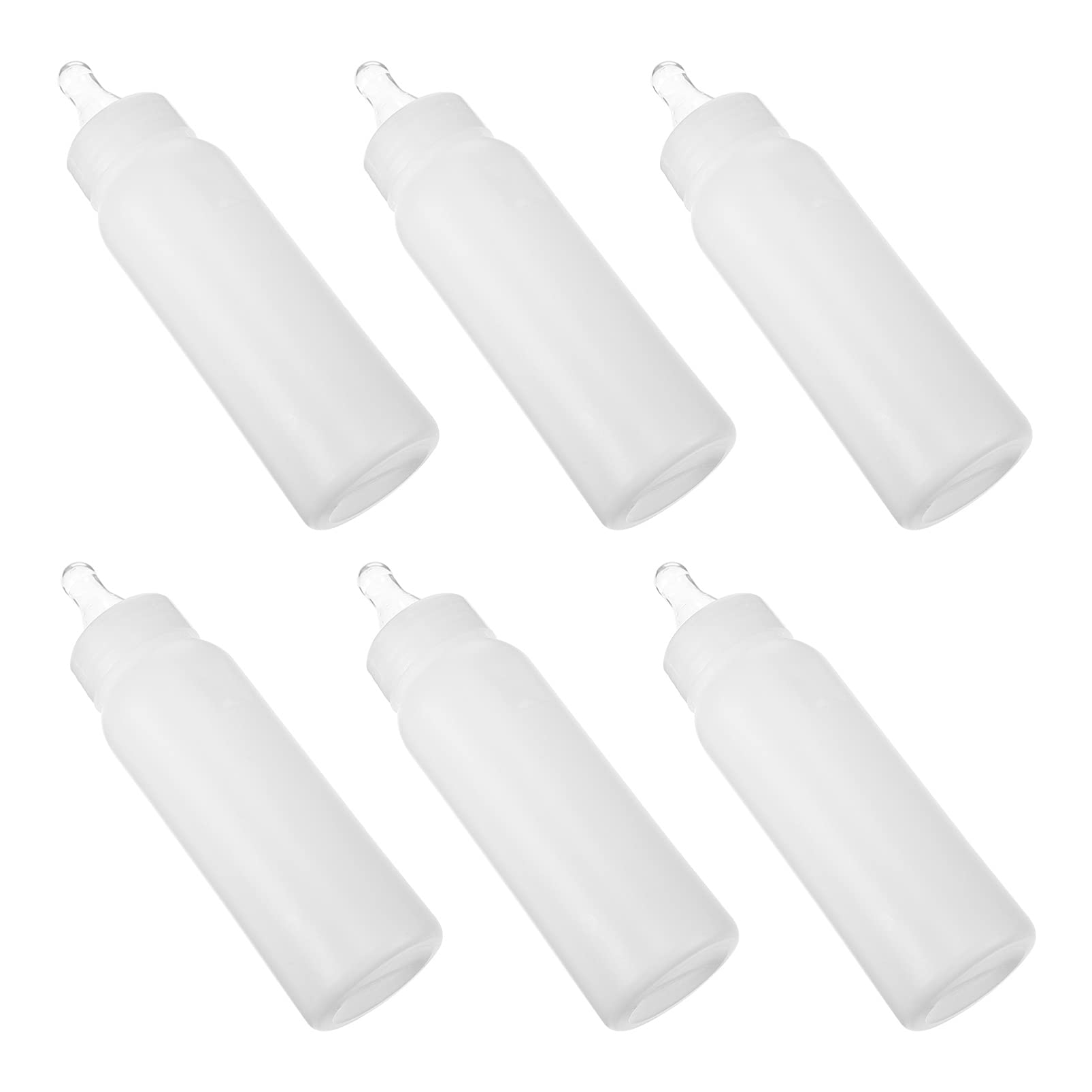 6-Pack 250ml White Lamb Feeding Bottles - Goat Milk Bottle & Calf Feeder for Sheep, Lambs, and Baby Animals - Perfect for Farm, Ranch, and Pet Care