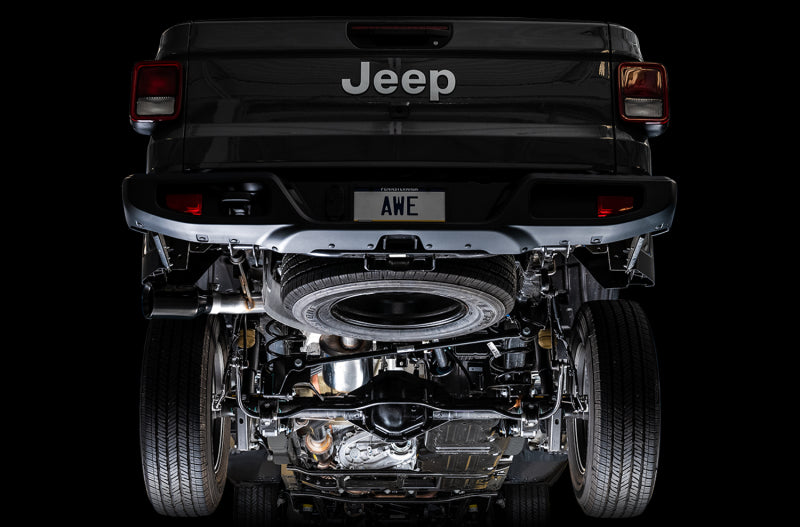 AWE Tread Edition Cat Back Exhaust System - Single Side Exit with Black Tip for 2020-2025 Jeep Gladiator 3.6L V6 | Enhanced Performance & Aggressive Sound | Perfect for Off-Roading & Daily Driving