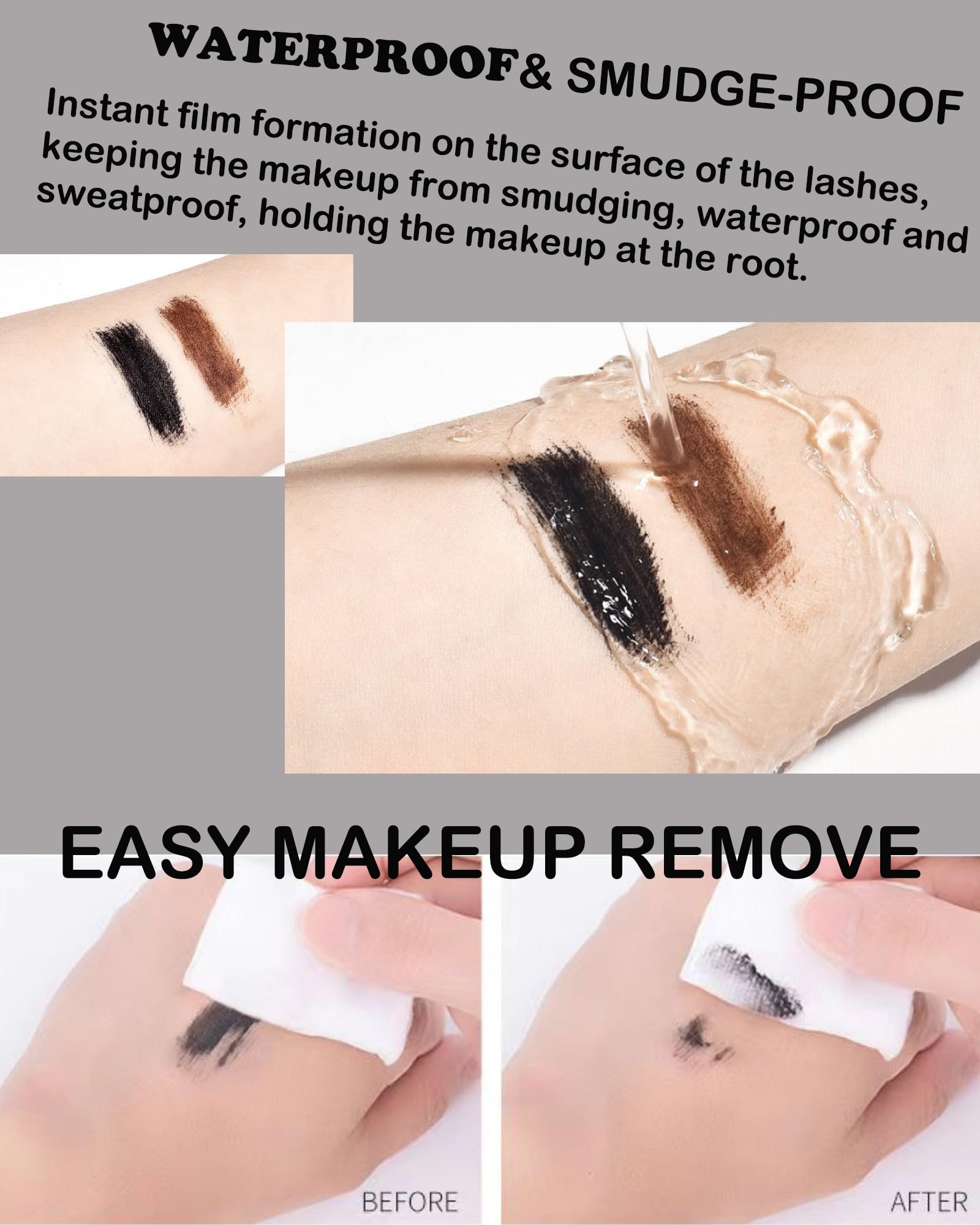 Waterproof Brown Mascara for Mature Women 60+ - Volumizing & Lengthening Hypoallergenic Mascara for Thin Lashes, Clump-Free & Long Lasting - Perfect for Sensitive Eyes & Everyday Makeup | Ideal for Work, Date Night & Special Occasions