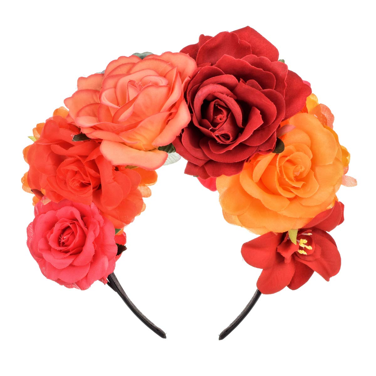 Vividsun Day of The Dead Headband - Floral Rose Hair Accessory for Women (Multicolor) | Halloween Costume, Dia de Los Muertos Celebration, Mexican Fiesta Party