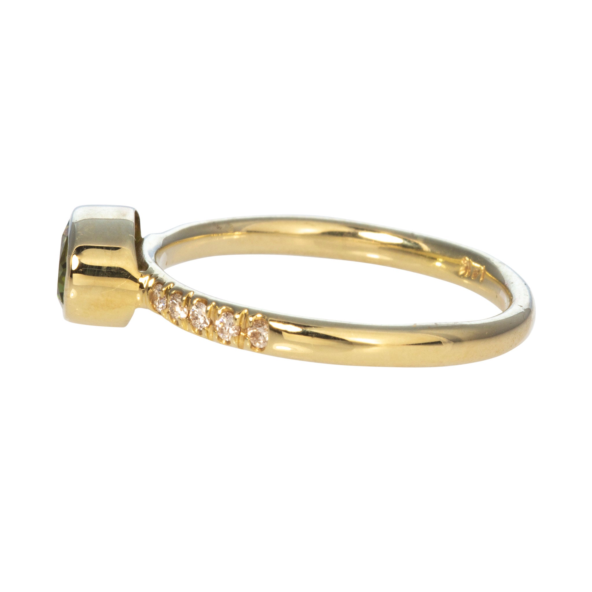 Exquisite 14K Yellow Gold Oval Peridot & Diamond Ring for Women | Elegant Jewelry Gift for Anniversary, Birthday & Special Occasions | Perfect for Evening Parties, Weddings & Date Nights