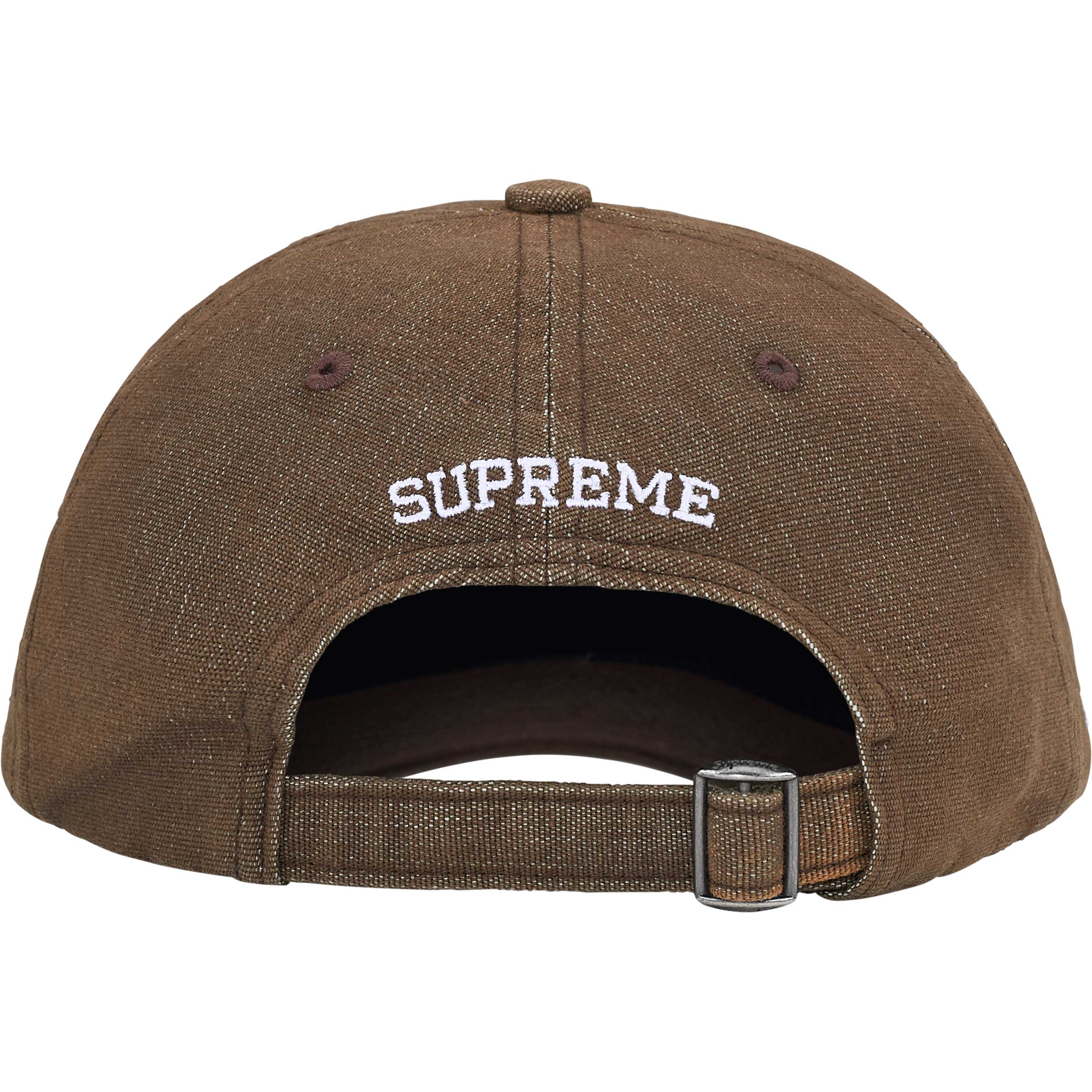 Supreme Cordura® Denim S Logo 6-Panel Cap - Brown Unisex Baseball Hat for Men & Women - Durable Outdoor & Streetwear Fashion Accessory