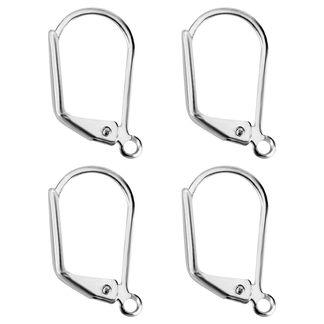 100pcs Hypoallergenic Sterling Silver Plated Earring Hooks - 19mm Leverback Ear Wires for Sensitive Ears | Perfect for DIY Jewelry Making, Gift Giving & Everyday Wear