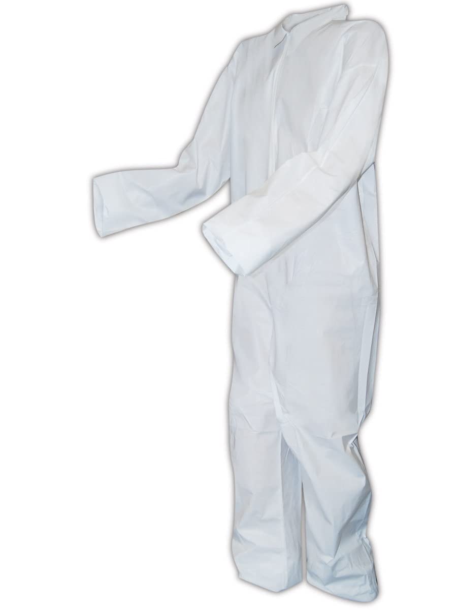 MAGID CVZ8MCP EconoWear Microporous Disposable Coverall with Open Wrists & Ankles - 4XL White (25-Pack) | Protective Workwear for Construction, Painting, Cleaning & Industrial Safety