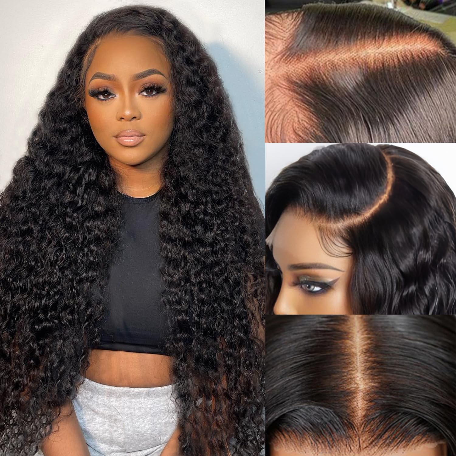 30 Inch Deep Wave Lace Front Wigs Human Hair - 200% Density 6x6 HD Transparent Lace Frontal - Glueless Wet & Wavy Pre-Plucked with Baby Hair - Perfect for Daily Wear, Cosplay, and Special Occasions