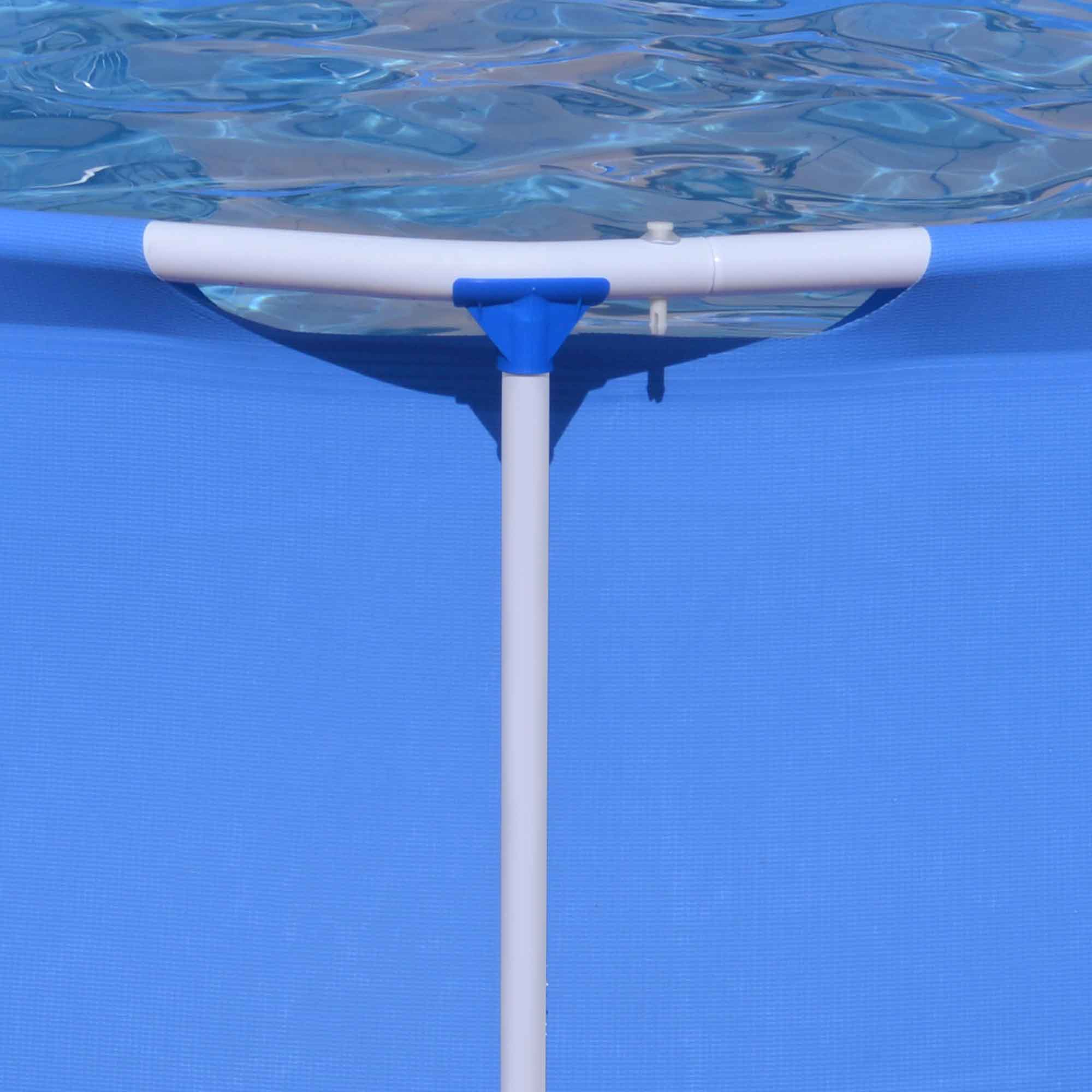 Dellonda 10ft Round Steel Frame Above Ground Swimming Pool with Filter Pump - Blue DL19 - Perfect for Backyard, Garden, and Outdoor Family Fun