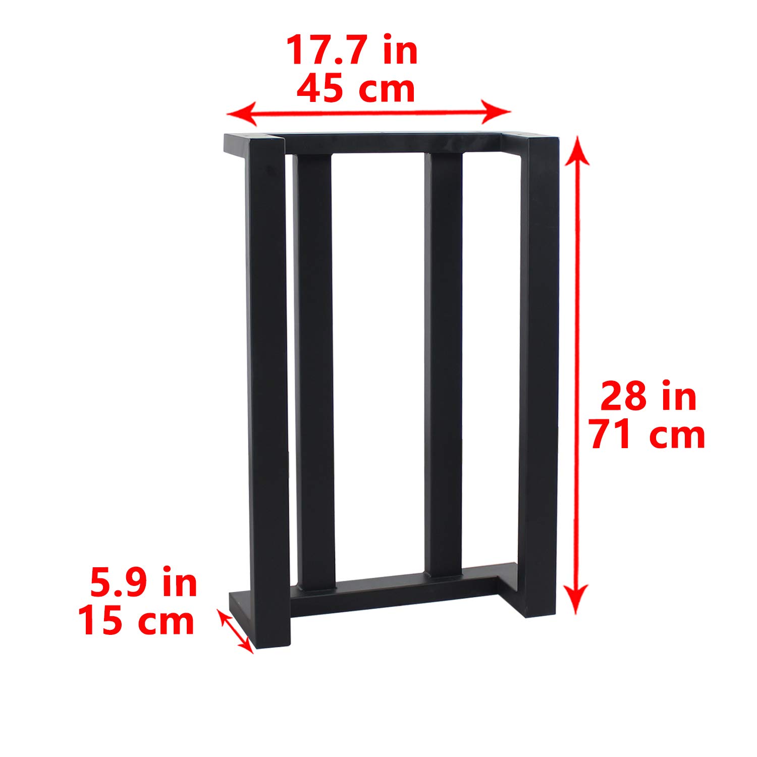 MBQQ 2-Pack Rustic C-Shaped Metal Table Legs - Heavy Duty Industrial Style Furniture Legs for DIY Desks, Dining Tables & Benches (28