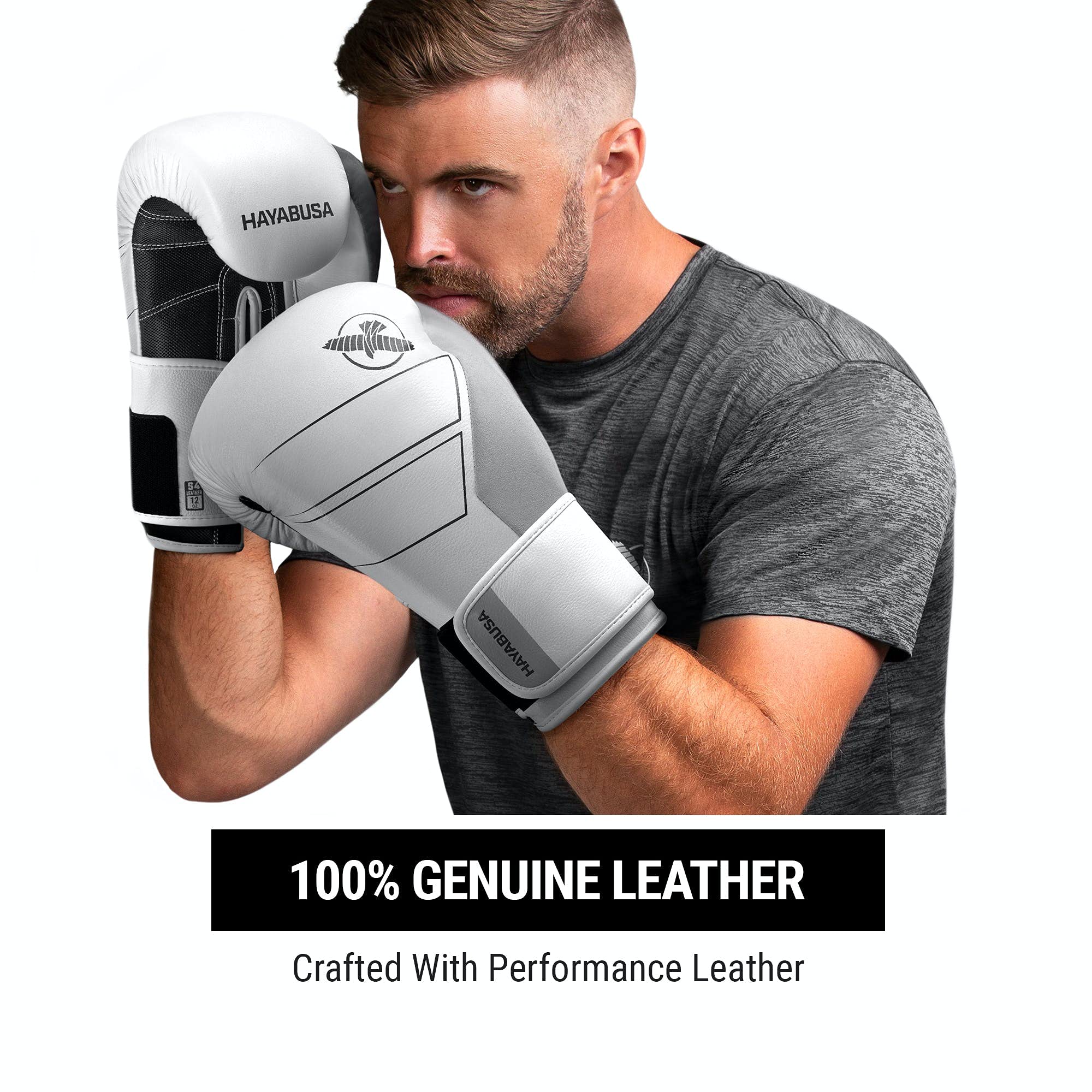 Hayabusa S4 Premium Leather Boxing Gloves for Men & Women - Training, Sparring, Heavy Bag Workouts, MMA & Kickboxing