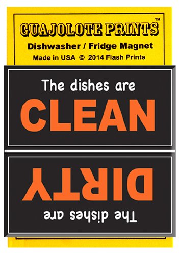 Dishwasher Magnet Clean Dirty Sign - Strong & Durable Orange Black Dishwasher Indicator for Kitchen - Perfect for Home, Office, and RV Use