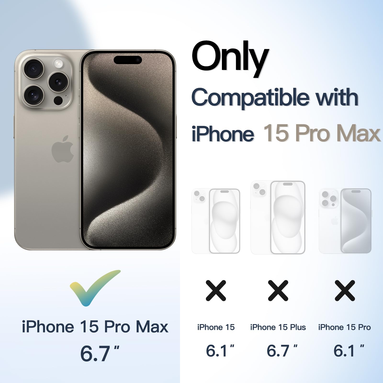 JETech Shockproof Bumper Case for iPhone 15 Pro Max 6.7-Inch - Matte TPU Frame with Anti-Scratch Clear Back (Natural Titanium) - Perfect for Outdoor Activities, Work & Daily Protection