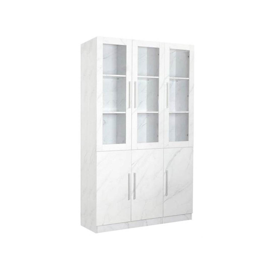 Elizabeth 3-Door Display Cabinet with Bookshelf - Stylish Storage for Living Room, Bedroom & Office Decor