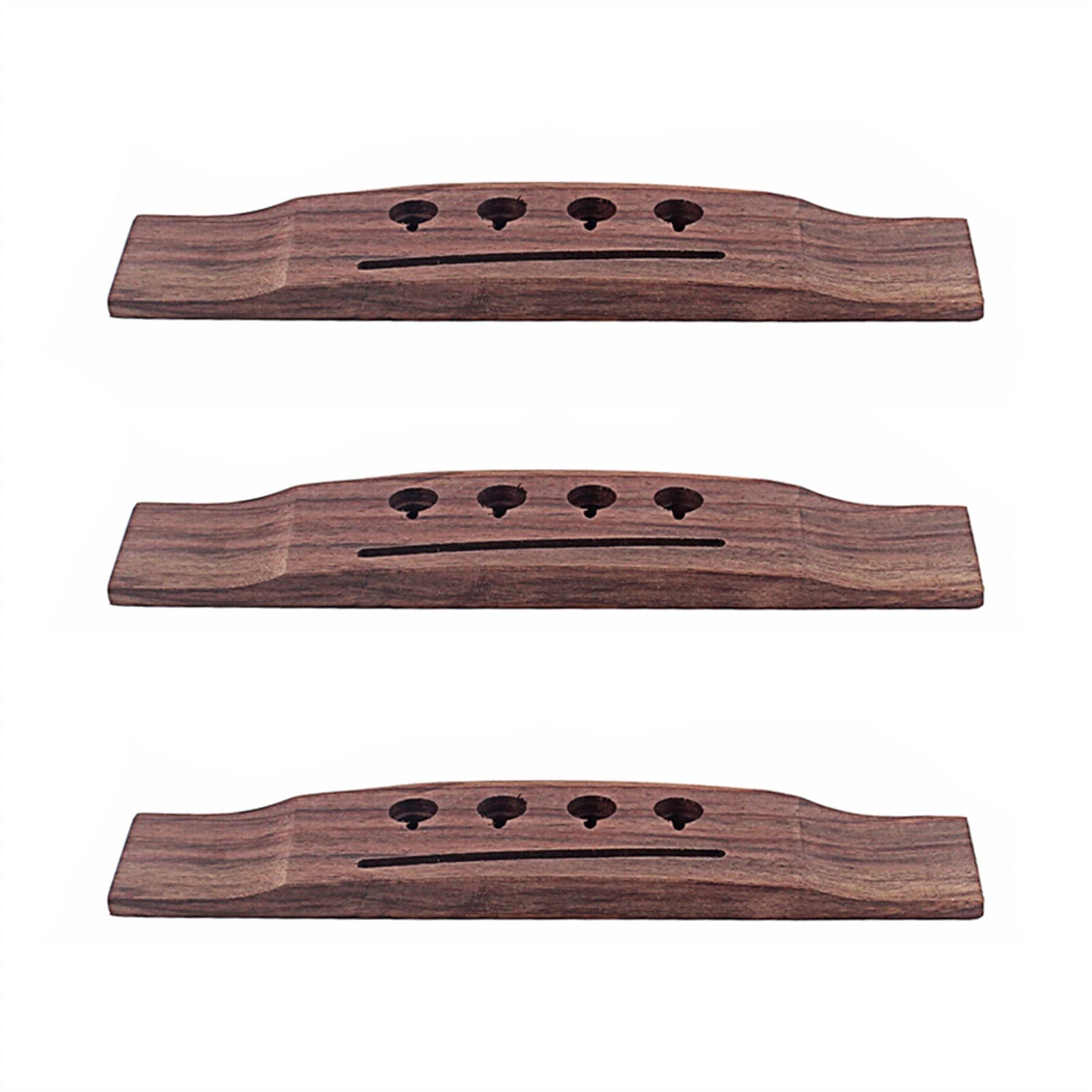 4 Strings Rosewood Saddle Thru Slotted Guitar Bridge - Replacement Bridge Parts for Folk Acoustic Bass - Perfect for DIY Guitar Repair & Upgrade Projects