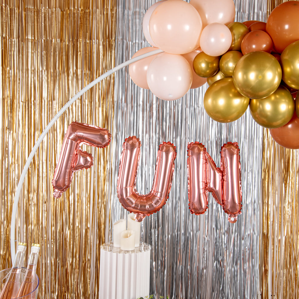 Balloonify Rose Gold Mylar Letter U Balloon - 16 Inch Large Foil Alphabet Balloon for Birthday Party Decorations, Wedding, Baby Shower & Anniversary Celebrations (1 Count Box)