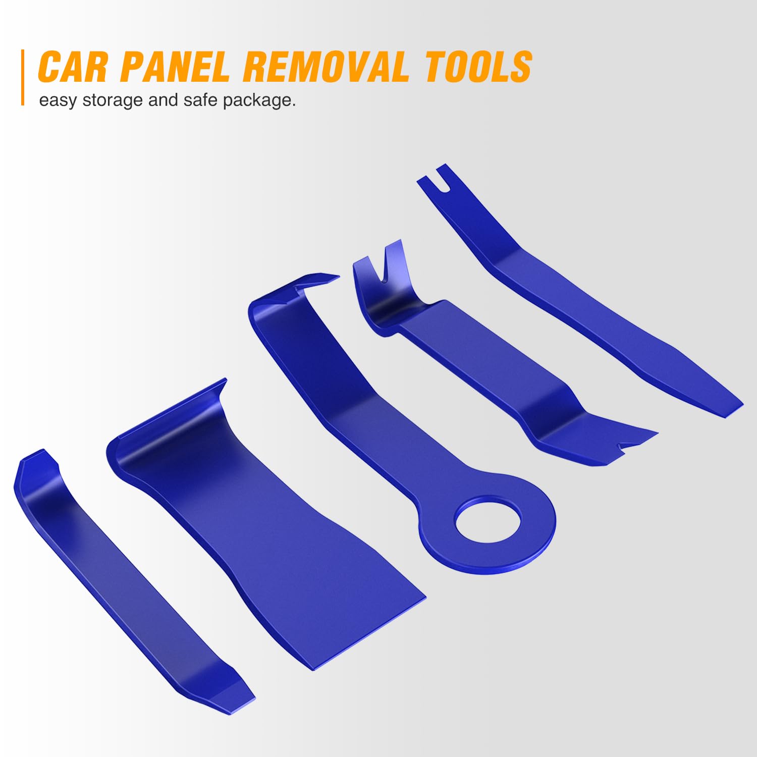 GOOACC 5PCS Auto Trim Removal Tool Kit - No Scratch Car Audio Dash & Window Molding Fastener Remover Set (Blue) | Perfect for Car Stereo Installation, Interior Detailing & DIY Auto Repair