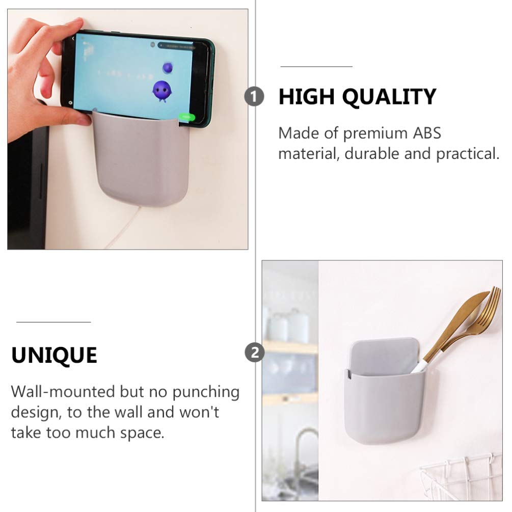 10-Piece Multi-Purpose Wall Mount Organizer Set - Phone Stand, Key Holder, Makeup Brush Organizer, TV Remote & Brochure Holder for Bathroom, Office & Home Use