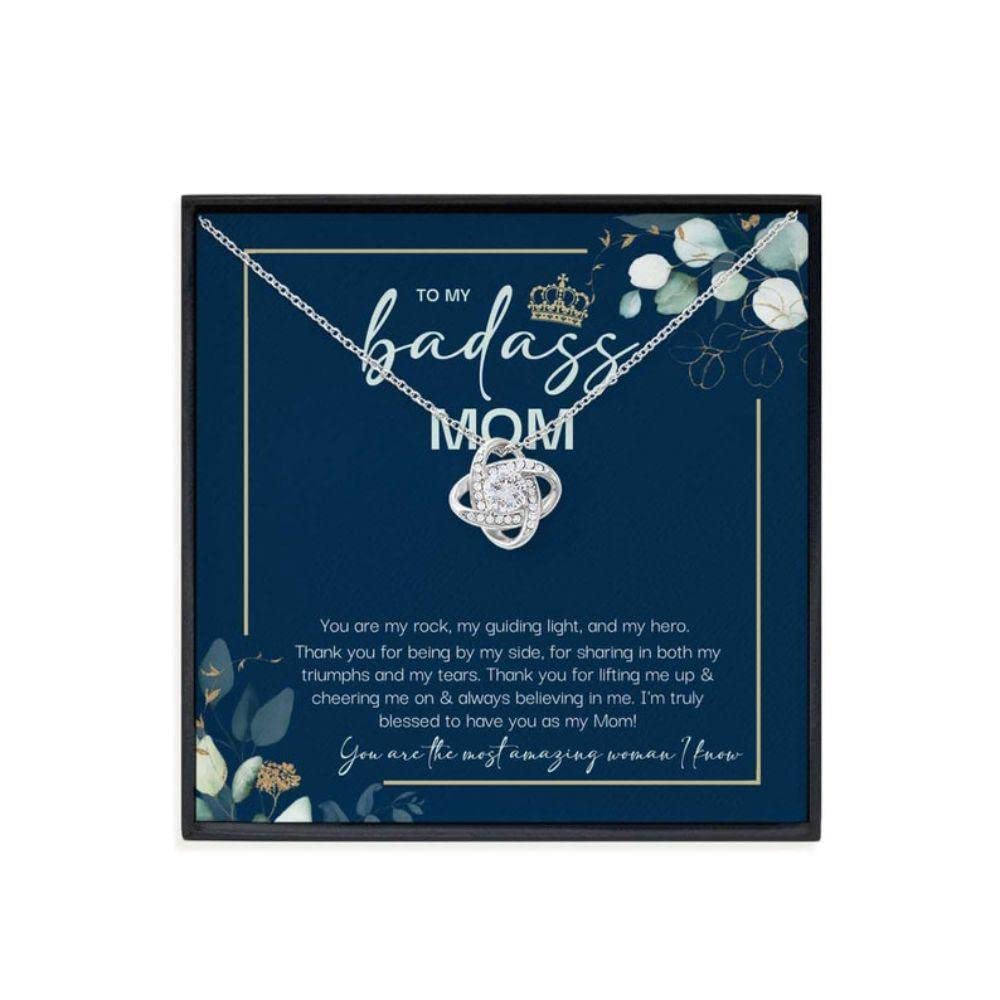 Personalized Mom Necklace - Elegant Jewelry Gift for Mother's Day, Birthday & Special Occasions | Badass Mother Jewelry with Luxury Gift Box & Card | Perfect for Everyday Wear, Anniversaries & Heartfelt Surprises