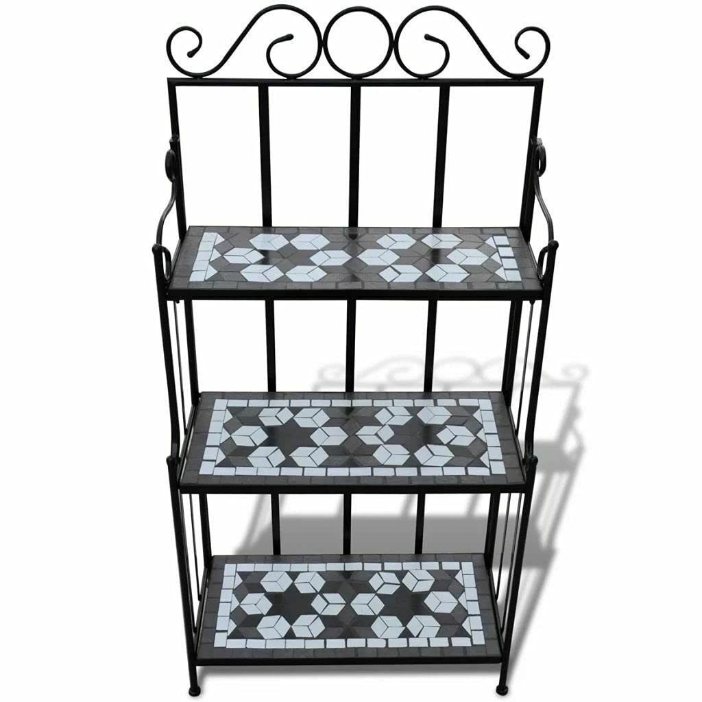 GXP Mosaic Plant Stand - Decorative Ceramic Flower Pot Holder for Indoor & Outdoor Garden Decor - 3 Stylish Colors - Perfect for Patio, Balcony, and Home Plant Display