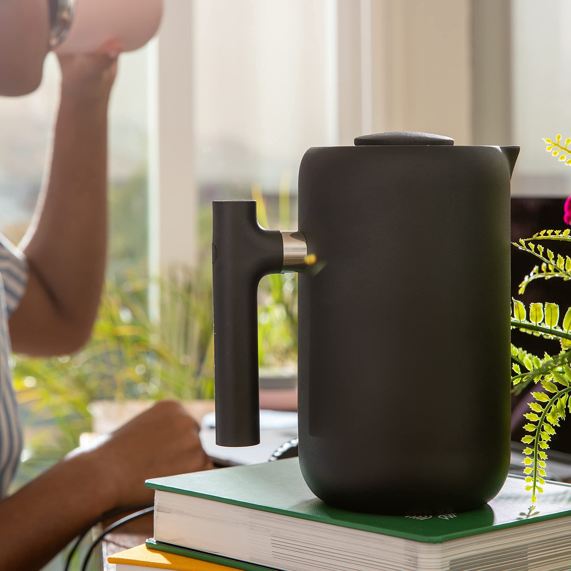 Fellow Clara Insulated French Press Coffee Maker - 24oz Stainless Steel Thermal Carafe with Enhanced Filtration System - Matte Black - Perfect for Home, Office & Travel Coffee Brewing