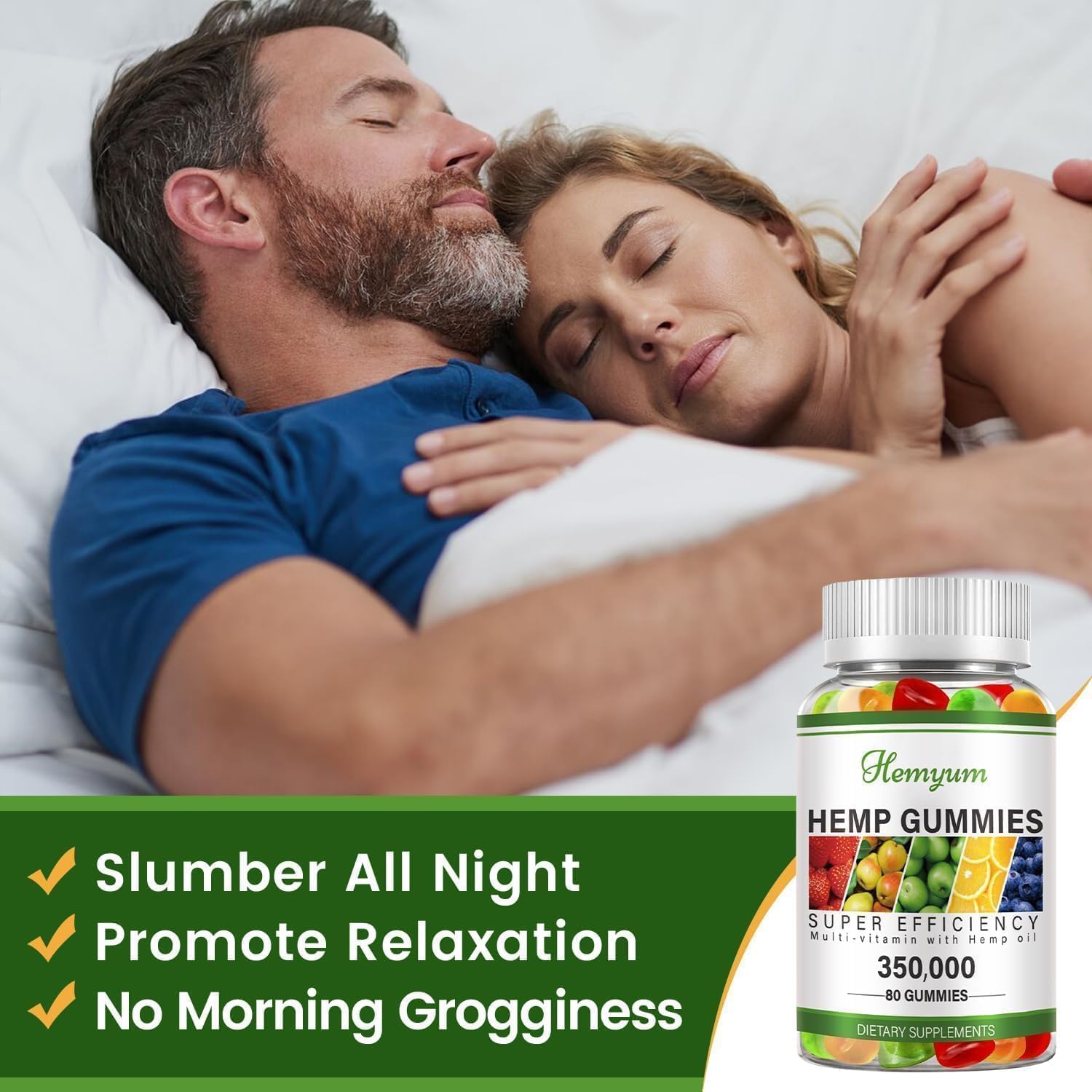 Premium Organic Hemp Gummies 3-Pack for Sleep, Pain & Anxiety Relief - High Potency Vegan Hemp Oil Extract Supplement - Non-GMO, USA-Made Edibles for Stress Relief & Better Sleep