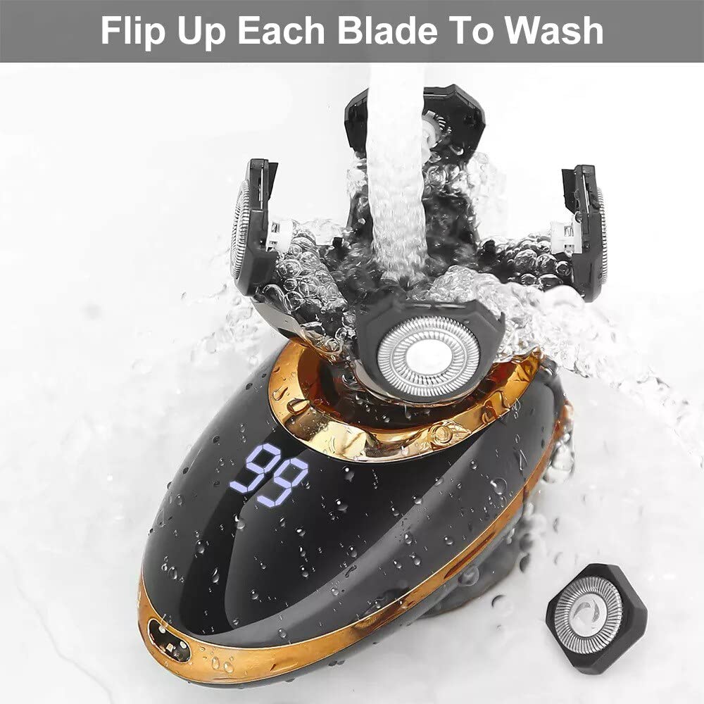 5-in-1 Electric Razor for Men - Rechargeable Beard Trimmer with 5D Floating Blades & Nose Hair Trimmer | Perfect for Travel, Grooming Kits & Daily Shaving