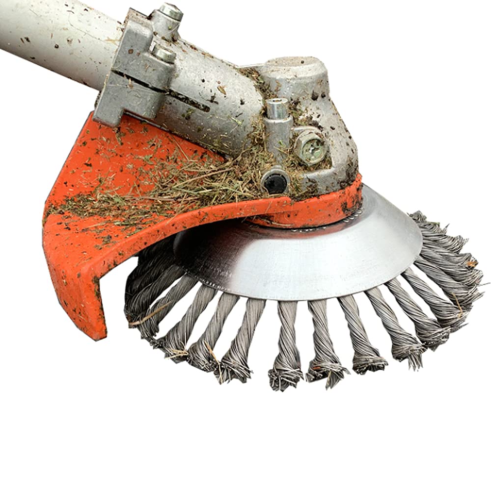 FORESTER 8-Inch Steel Wire Brush - Heavy Duty Trimmer Brush for Rust Removal, Paint Stripping & Surface Cleaning - Ideal for Metal, Wood & Concrete Surfaces