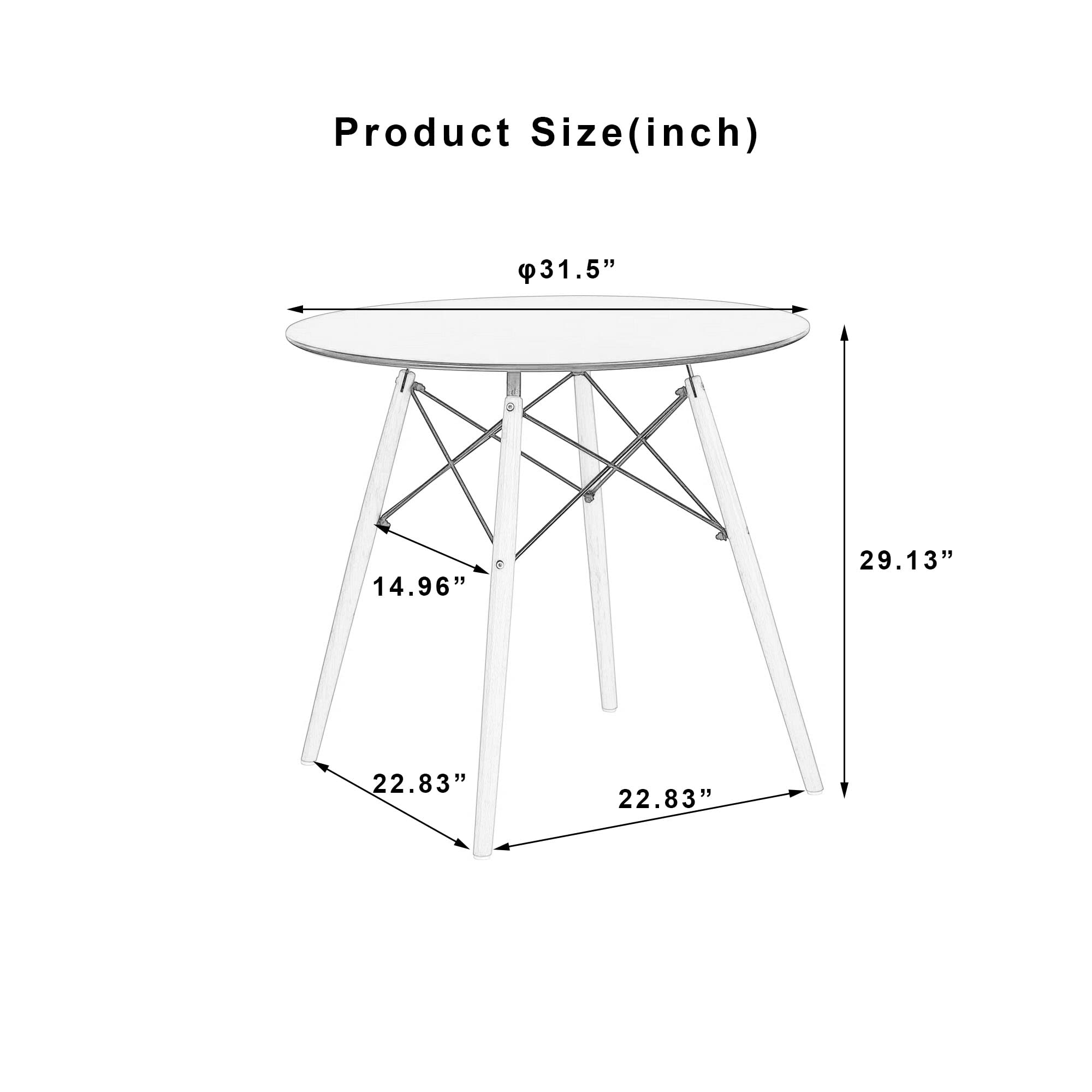 Modern White Round Dining Table 31.5