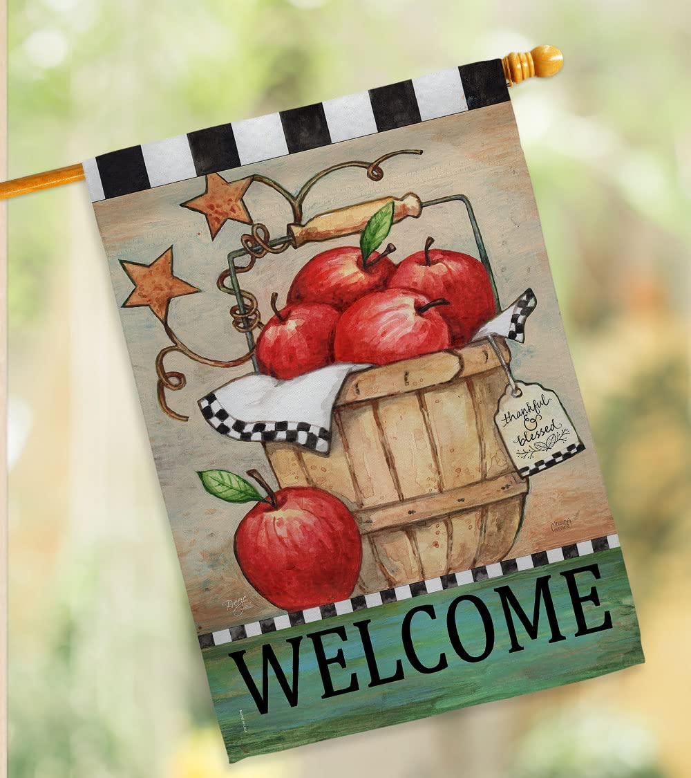 Apple Basket Decor Flag - Indoor/Outdoor Wall Hanging for Home & Garden