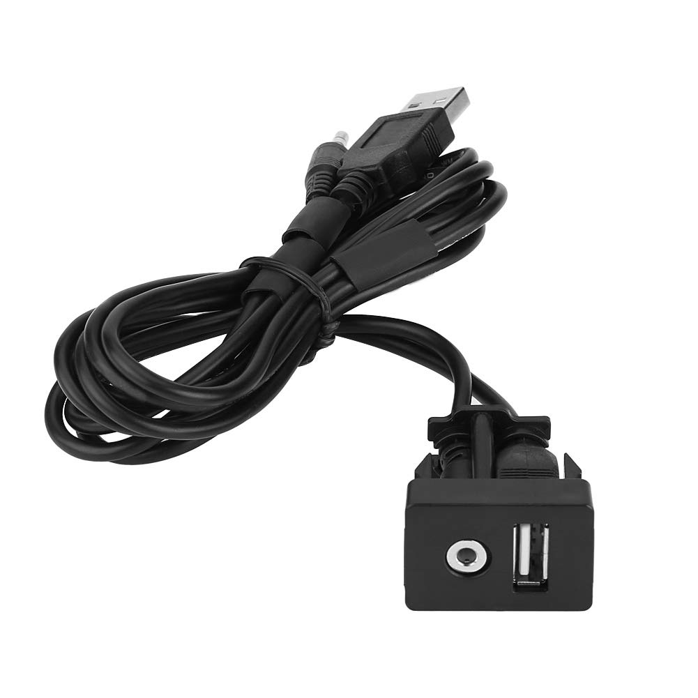 3.5mm AUX Extension Cable with USB Port - Car Audio Mounting Panel Jack for Seamless Music Playback | Perfect for Toyota, Honda, Ford & More Vehicles | Ideal for Dashboard Installation & Enhanced In-Car Entertainment