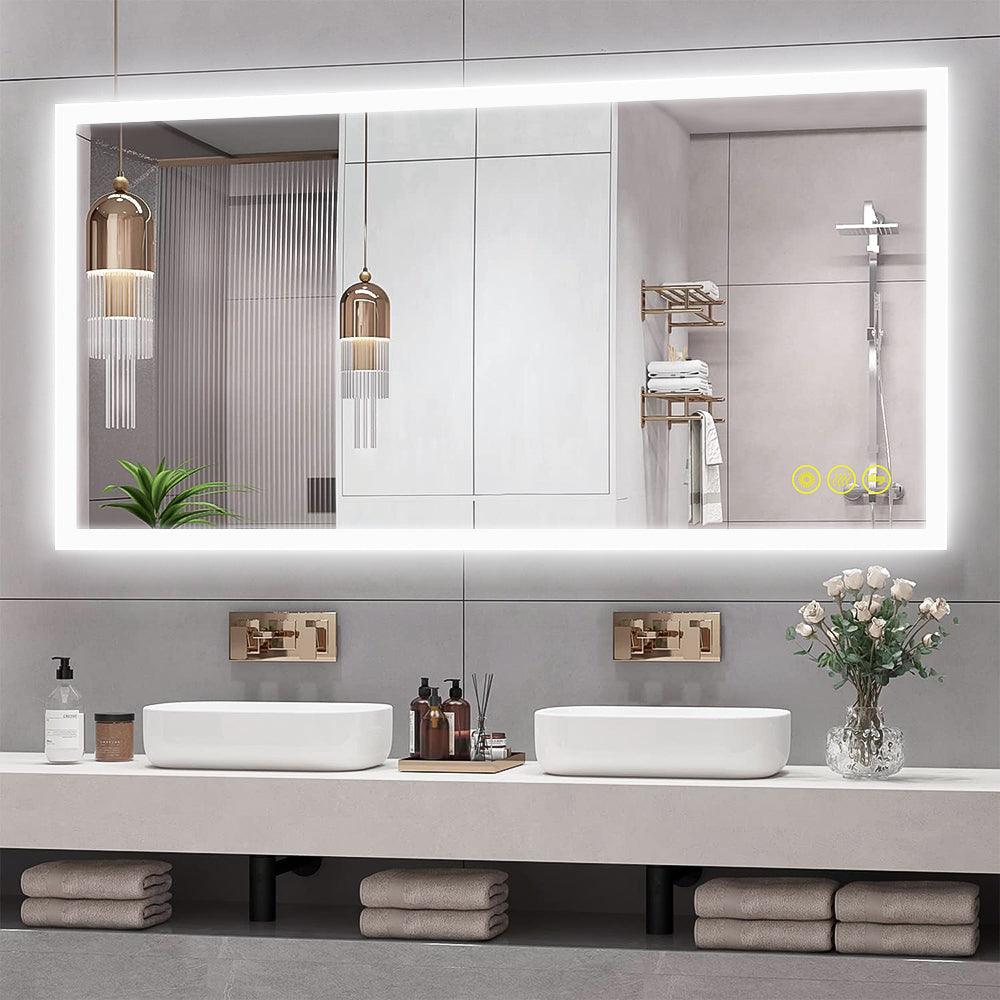 SmartGlow Dimmable LED Frameless Anti-Fog Bathroom Vanity Mirror with Touch Control - Perfect for Makeup, Shaving & Home Decor