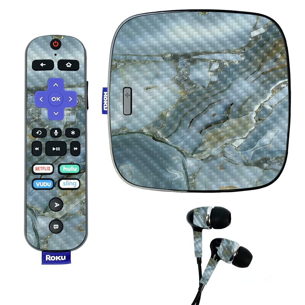 MightySkins Carbon Fiber Skin for Roku Ultra - Crystal Rock | Protective Durable Textured Vinyl Wrap | Easy to Apply & Remove | Made in USA | Perfect for Home Entertainment & Gaming Setup
