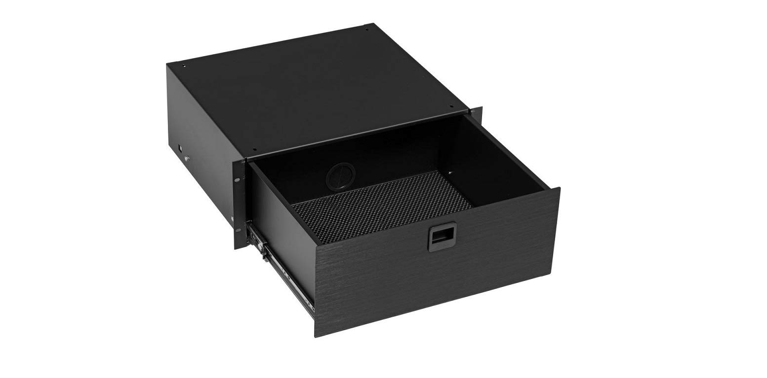 2U Black Enclosed Rack Drawer - 4U Size (15.8
