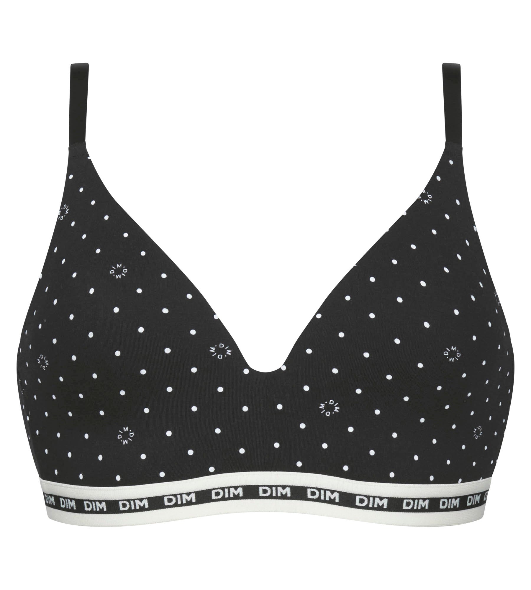 Black Polka Dot Modal Cotton Triangle Padded Bralette - Comfortable Everyday Wear for Women | Perfect for Casual Outfits, Lounge Wear & Layering