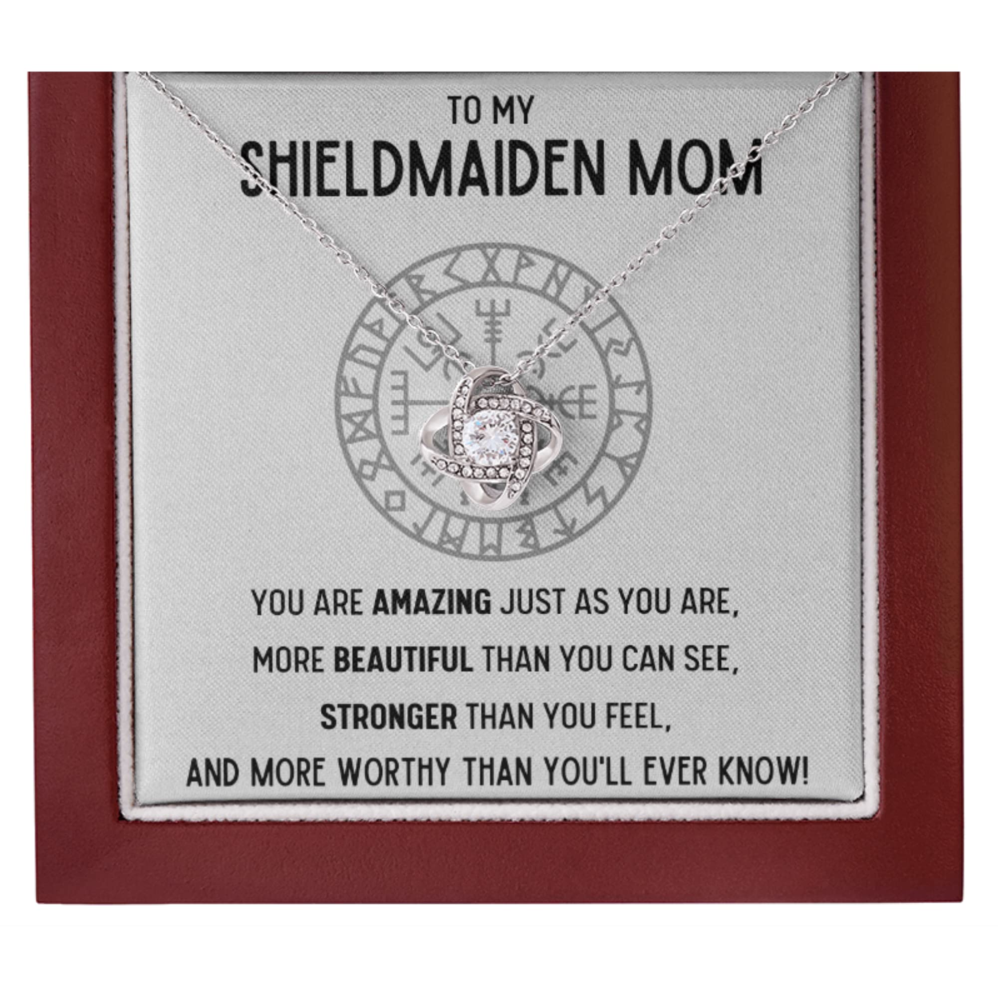 OC9 Viking Shieldmaiden Necklace for Women - Norse Jewelry Pendant with Gift Box & Message Card - Perfect for Birthdays, Anniversaries & Viking Lovers