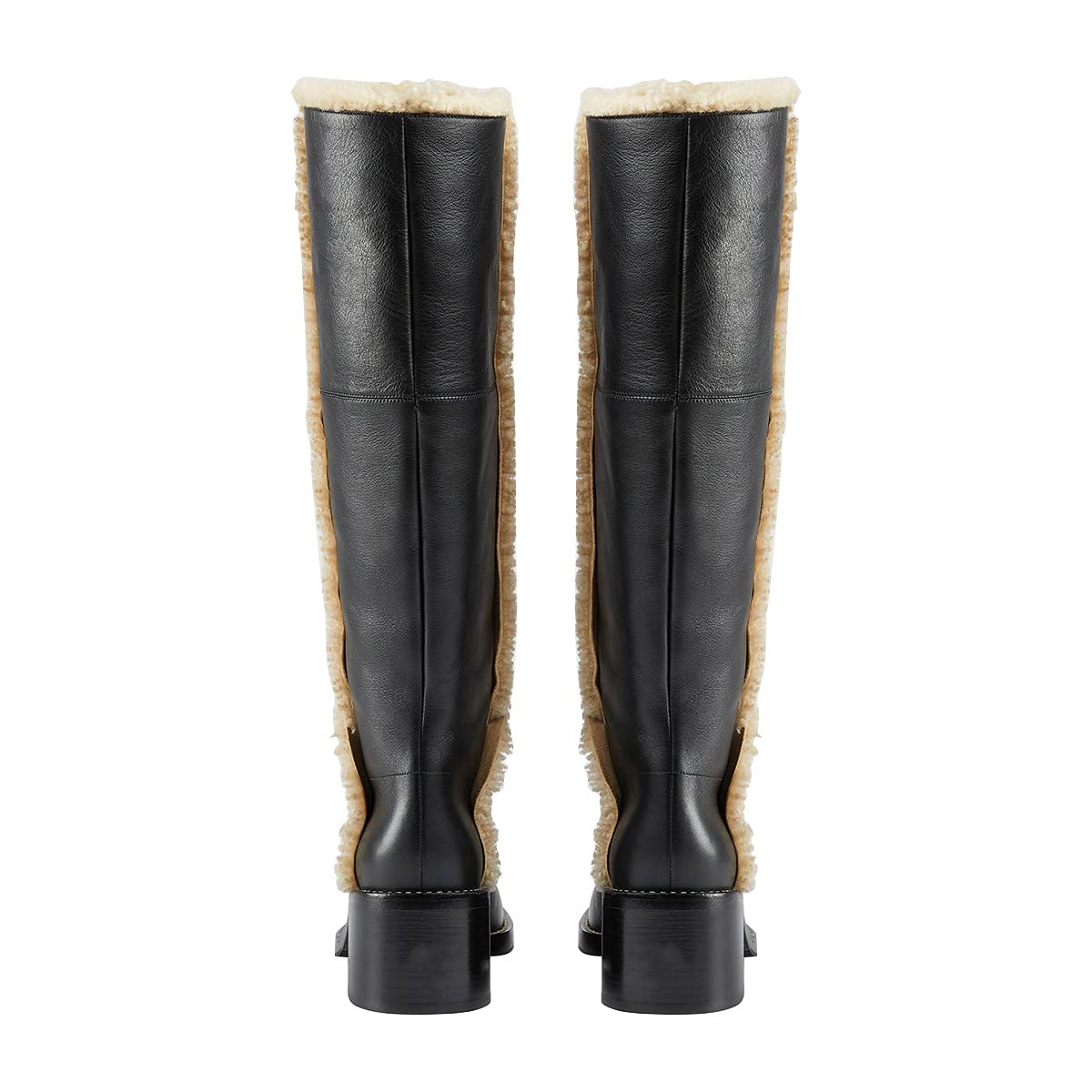 FSJ Women's Winter Wool Knee High Riding Boots with Chunky Block Heel - Round Toe Mid Calf Dress Boots for Fall, Winter & Spring Fashion | Perfect for Office, Date Night & Casual Outfits
