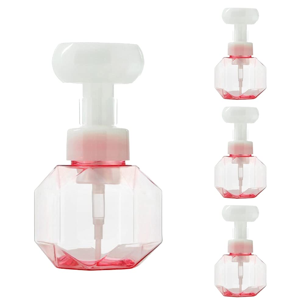 Naiyafly 300ml (10oz) Foaming Soap Dispenser - Flower Design Facial Cleanser Foam Bottle, Empty Travel Size Container for Hand Wash & Skincare | Perfect for Home, Travel, and Gym Use