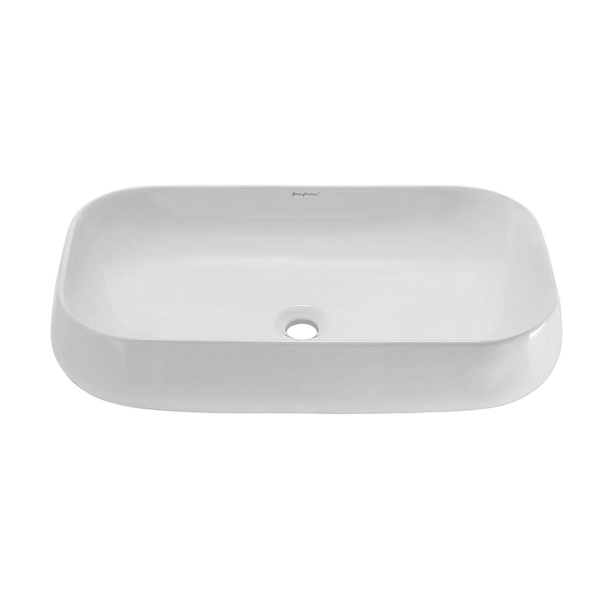 Swiss Madison SM-VS275 28-Inch White Ceramic Vessel Bathroom Sink - Modern Above Counter Basin for Vanity, Powder Room & Luxury Bathroom Decor