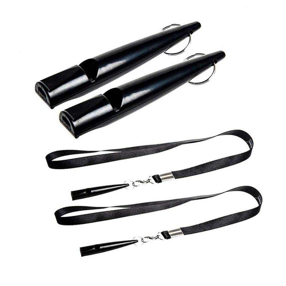 Professional Dog Training Whistle 2 Pack with Lanyard - Black Recall Whistle for Dogs | Perfect for Obedience Training, Hunting & Outdoor Adventures