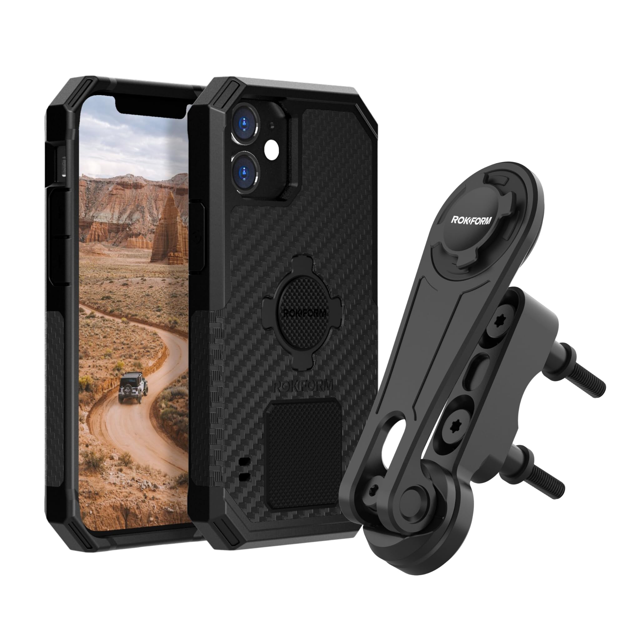 Rokform Rugged Case for iPhone 12 Mini with Motorcycle Phone Mount | Shockproof Protective Cover for Biking, Motorcycling & Outdoor Adventures