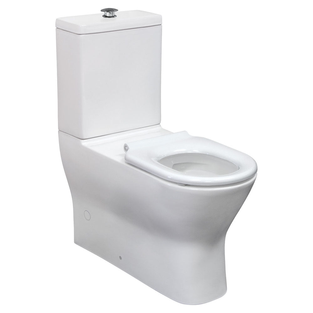 Fienza Delta Care Back to Wall Toilet Suite with Raised Buttons - Modern Bathroom Solution for Space-Saving Design and Easy Cleaning