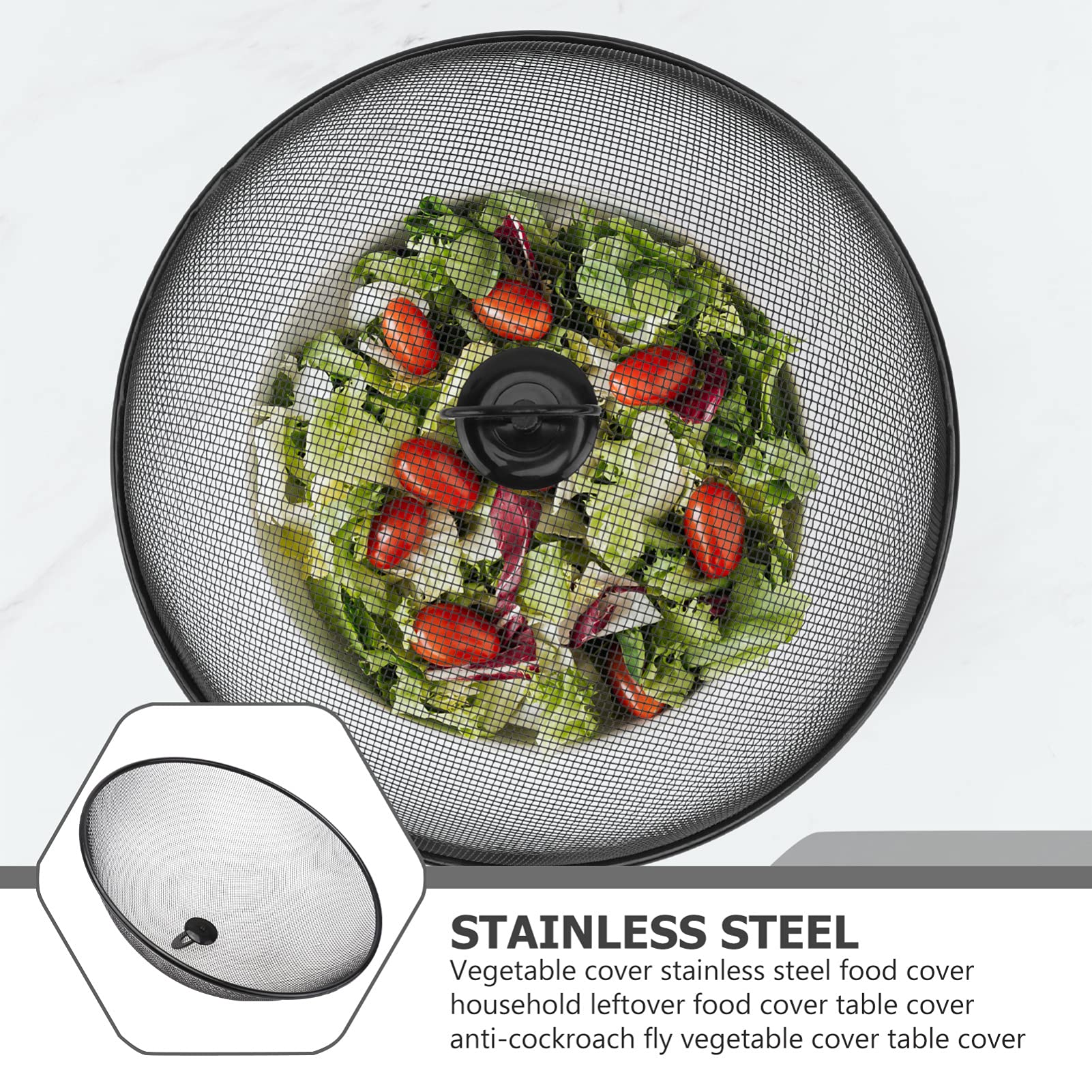 Mesh Food Cover 2pcs - 35x35cm Iron Dome Lid for Outdoor Picnic & BBQ