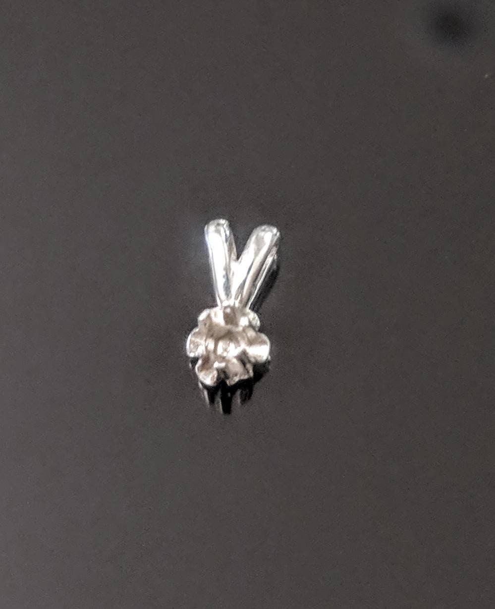 Solid Sterling Silver & 14K Gold 2mm-5.5mm Round Buttercup Pendant Setting - Handcrafted in USA | Perfect for Necklace Making, Jewelry Design & DIY Gifts
