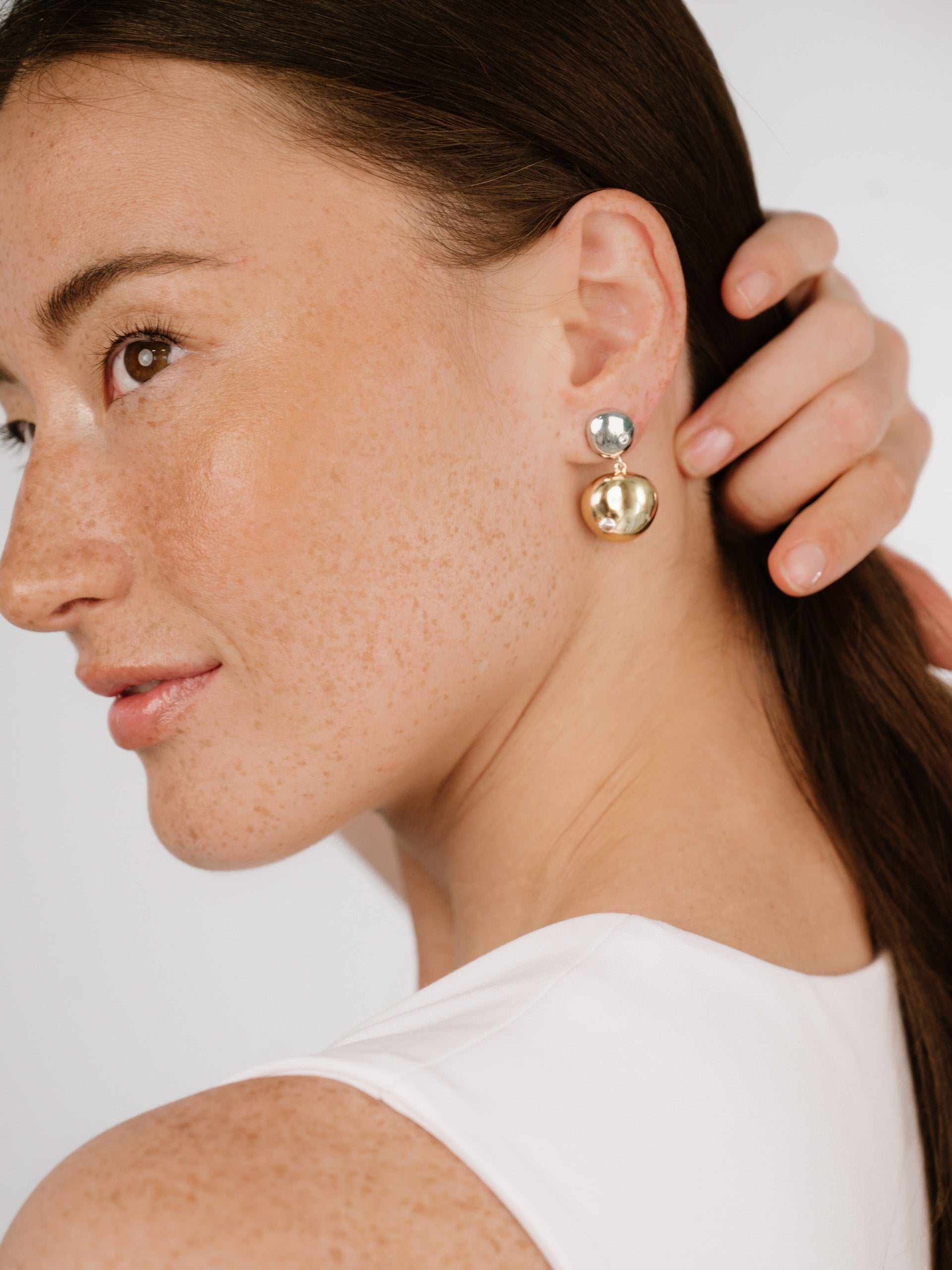 Elegant Polished Double Pebble Drop Earrings for Women - Perfect for Weddings, Parties & Evening Events