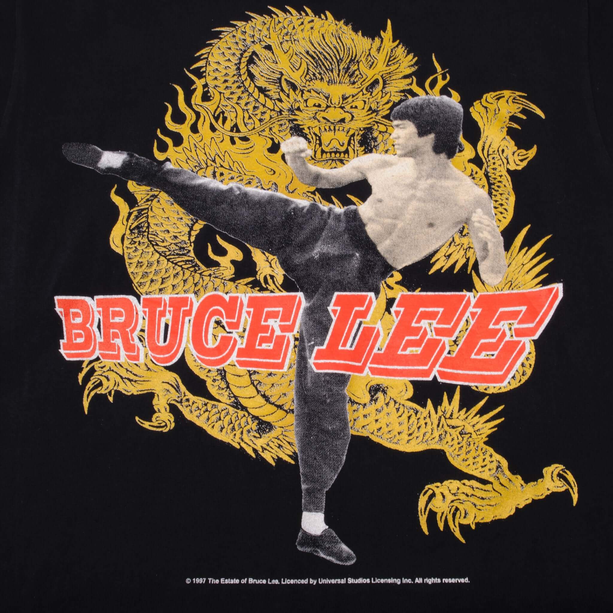 Vintage Bruce Lee 1997 Universal Studios T-Shirt - Medium Size - Made in USA - Retro Martial Arts Fan Gift & Casual Wear