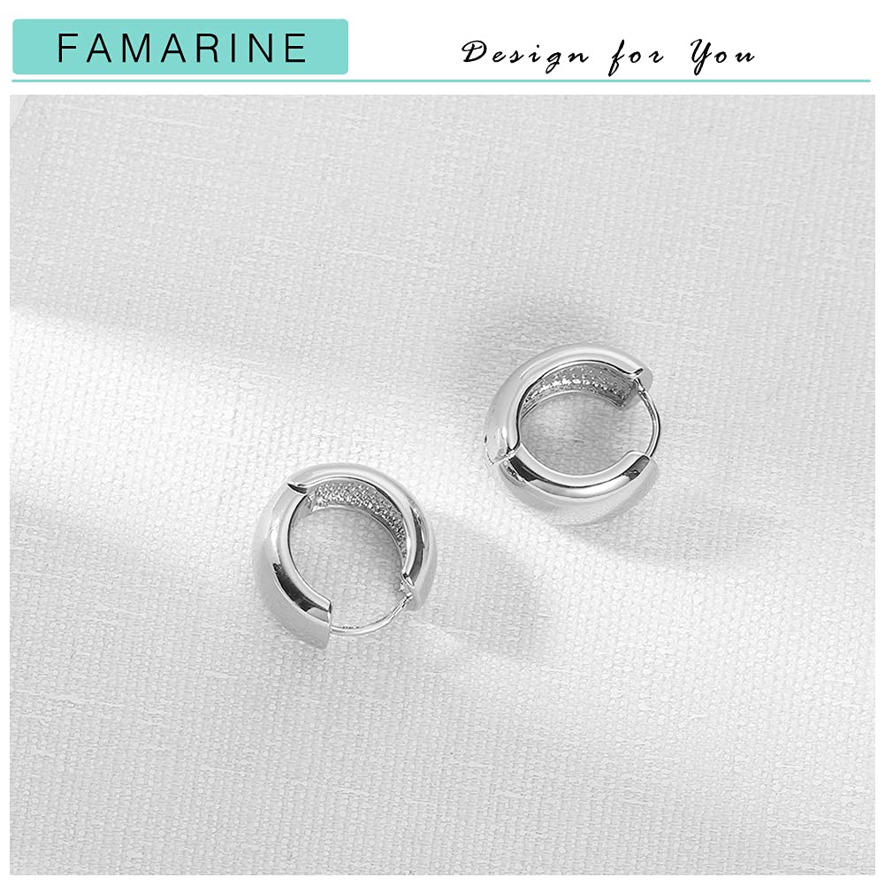 Chunky Gold Hoop Earrings for Women & Men - 14K Gold Plated Thick Huggie Hoops - Trendy Gift for Her, Him & Teens - Perfect for Parties, Date Nights & Everyday Wear