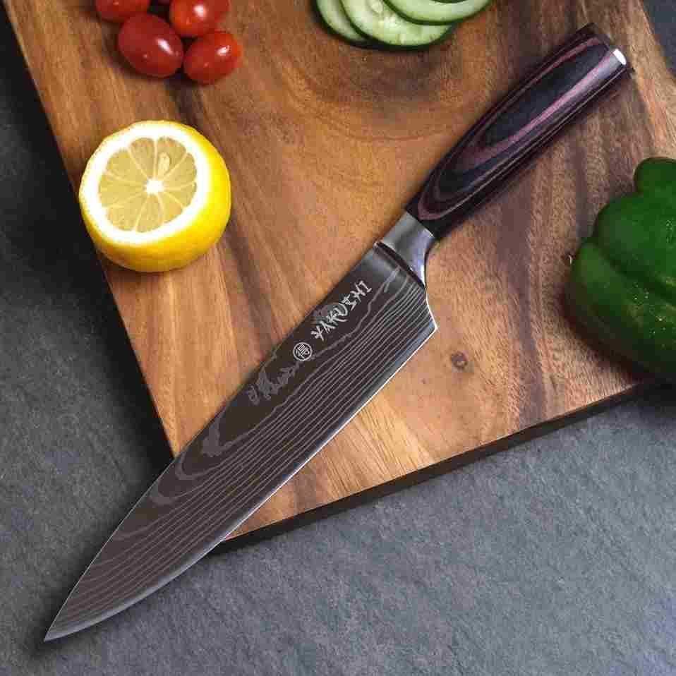 Yakushi™ Classic Chef Knife - 8 Inch Professional Kitchen Knife for Cooking, Slicing, Dicing - High Carbon Stainless Steel Blade with Ergonomic Handle - Perfect for Home Chefs & Professional Kitchens