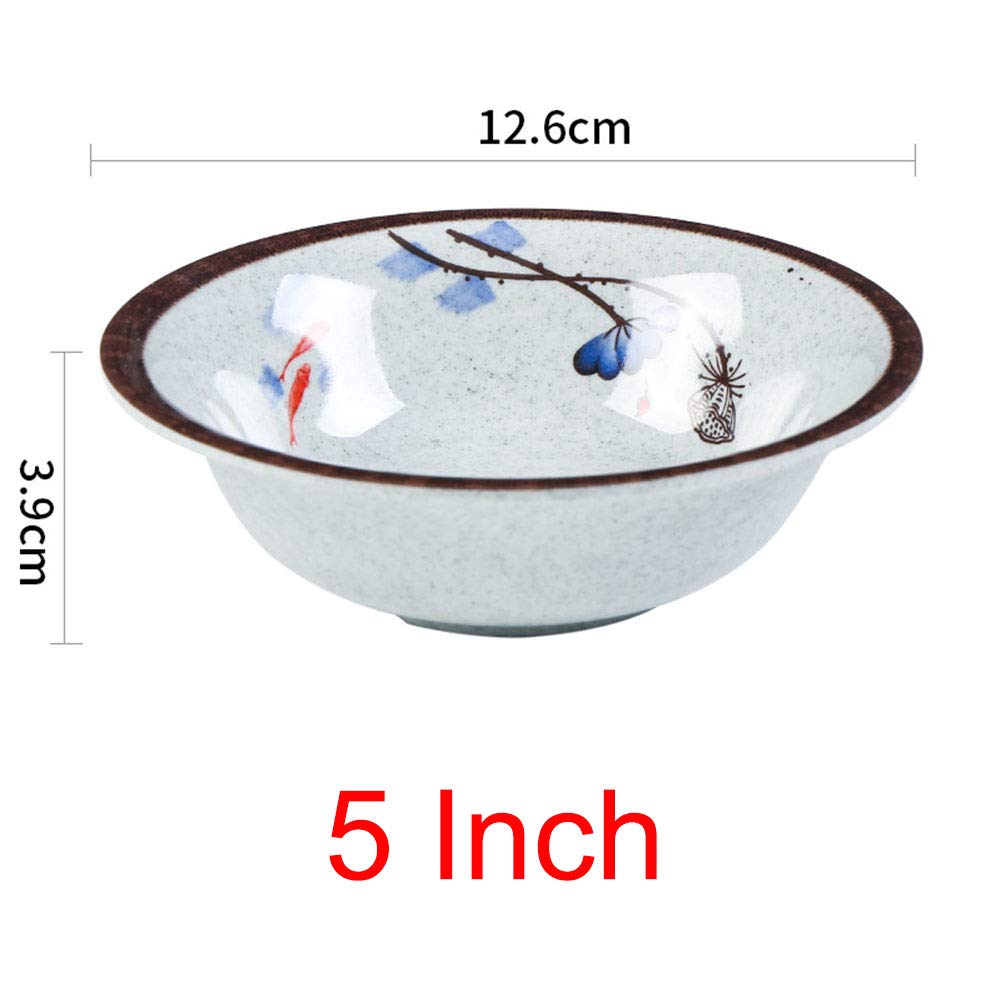 Premium A5 Melamine Bowls Set - Unbreakable Dinnerware for Rice, Soup & Cereal - Imitation Ceramic Design - Restaurant-Grade Tableware (Set Includes Bowls, Spoon & Cup) - Perfect for Home, Restaurant, Camping & Outdoor Dining